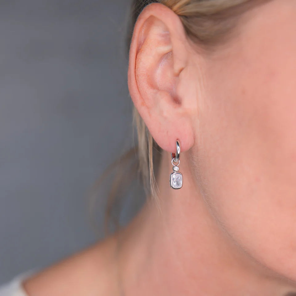 SIMPLY ITALIAN Cubic Zirconia Huggie Earrings