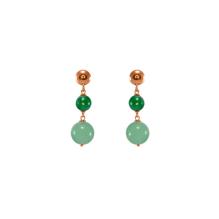 SIMPLY ITALIAN Green Double Drop Earrings