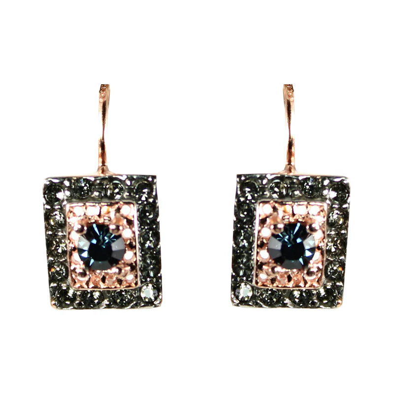 SIMPLY ITALIAN Dark Blue Fume Earrings