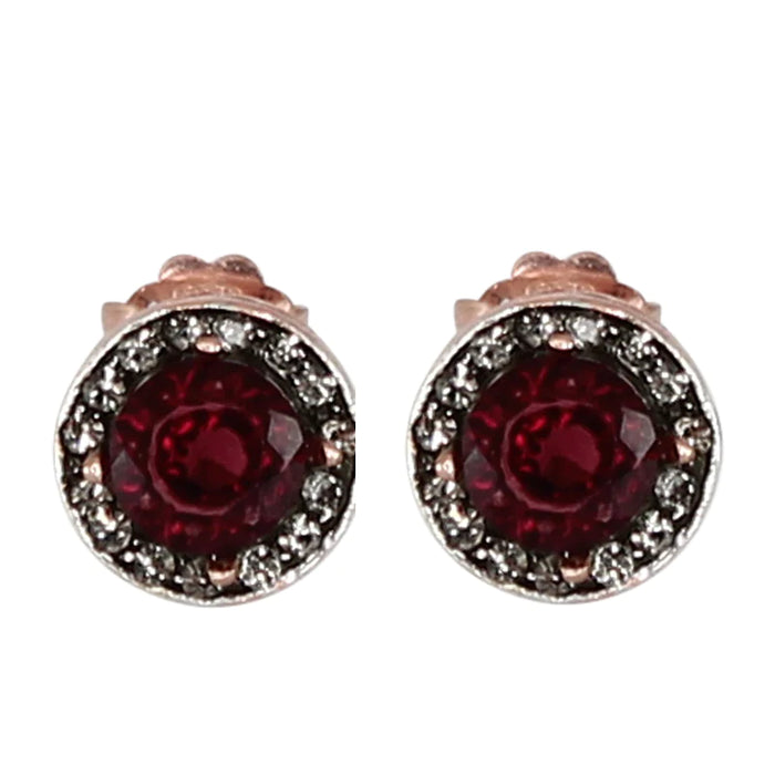 SIMPLY ITALIAN Garnet & Crystal Stud Earrings