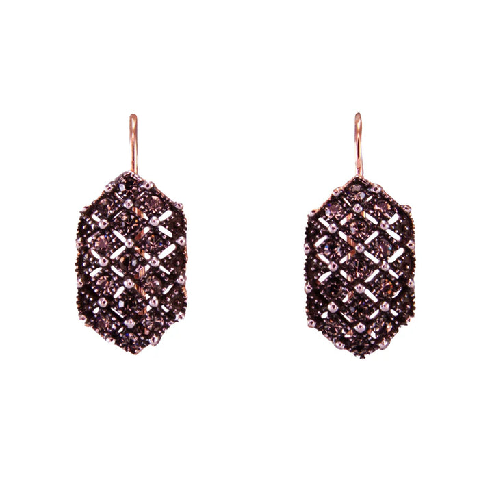 SIMPLY ITALIAN FUME DECO HEX EARRINGS