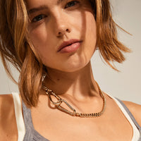 PILGRIM Carabiner Curb Necklace