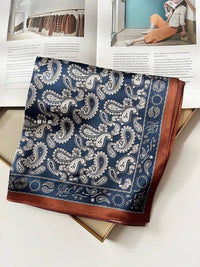 D-364 Scarf silk touch 70x70 paisley pattern: Rust