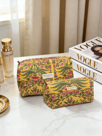 Quilted mother-daughter toiletry bags - Margaux: Rouge orangé