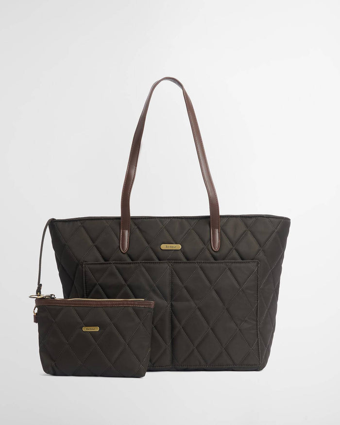 BARBOUR Quilted Tote Bag Olive
