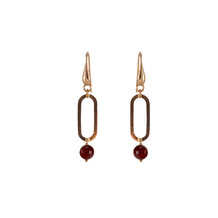 SIMPLY ITALIAN Red Agate Link Earrings