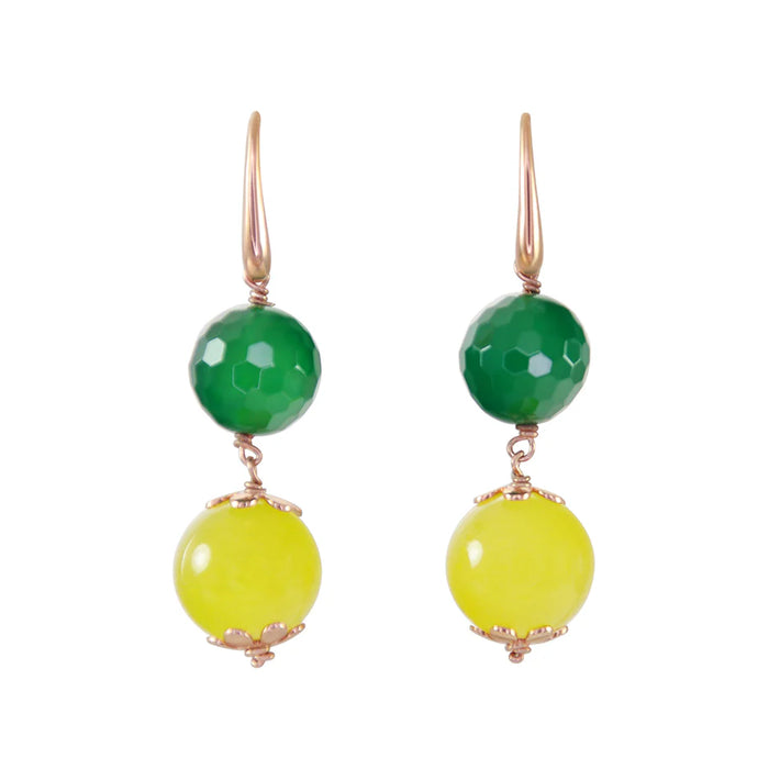 SIMPLY ITALIAN Green Agate Drop Earrings