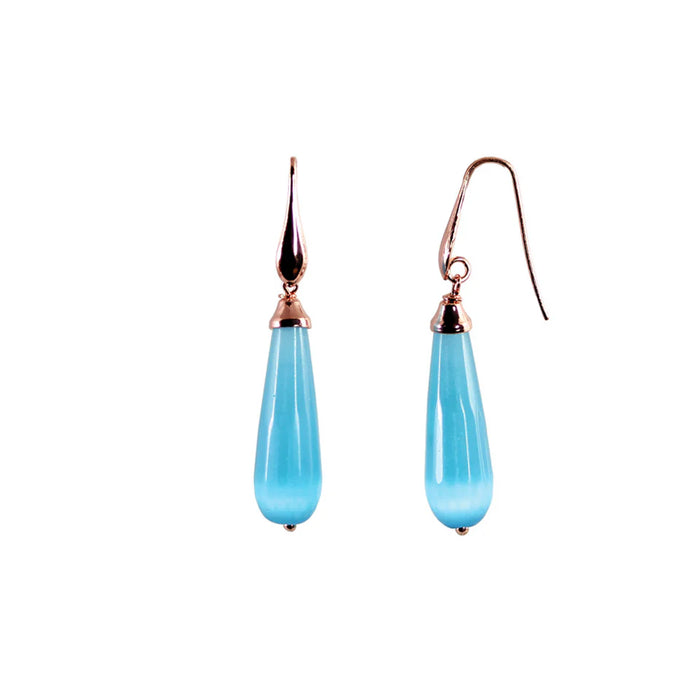 SIMPLY ITALIAN Aqua Blue Teardrop Earrings