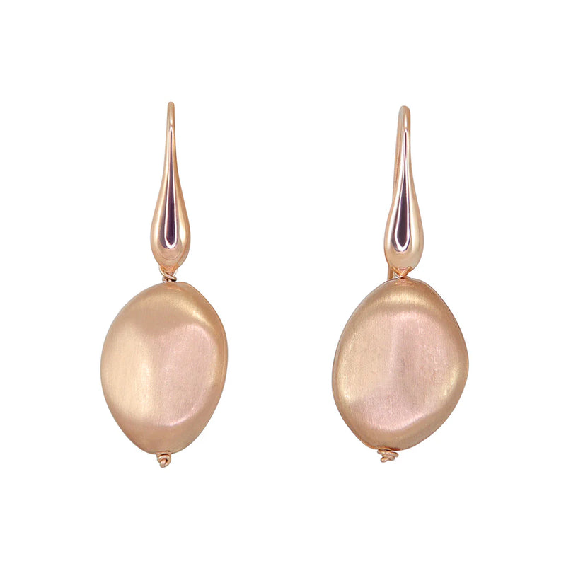 SIMPLY ITALIAN ROSE GOLD BRUSHED NUGGET EARRINGS