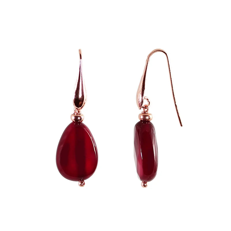 SIMPLY ITALIAN Ruby Agate Teardrop Earrings