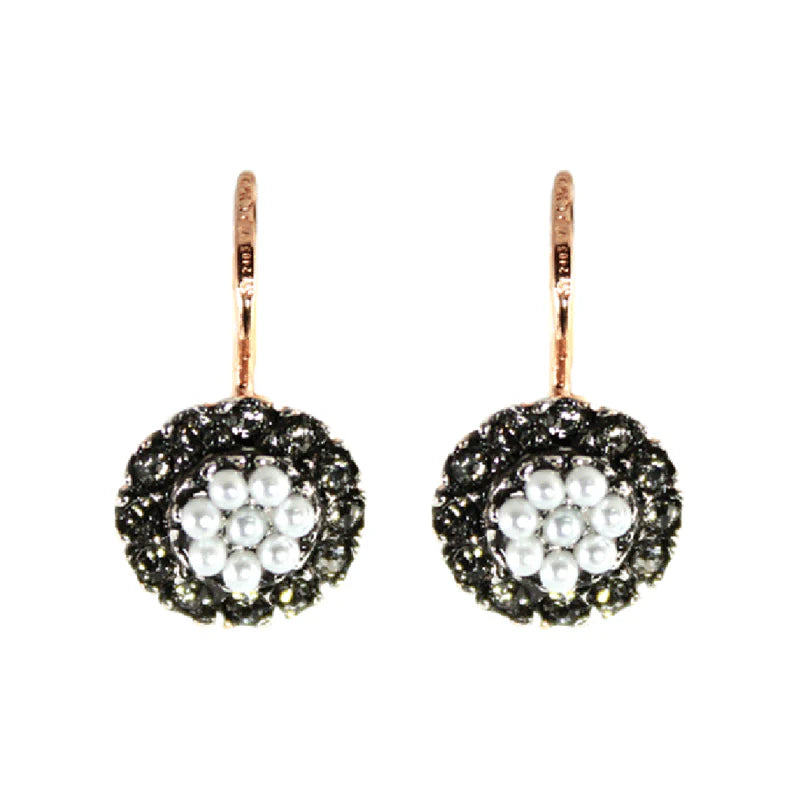 SIMPLY ITALIAN Pearl & Fume Round Earrings