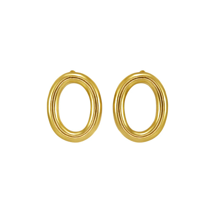 SIMPLY ITALIAN Oval Yellow Gold Earrings