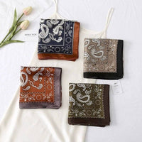D-364 Scarf silk touch 70x70 paisley pattern: Rust