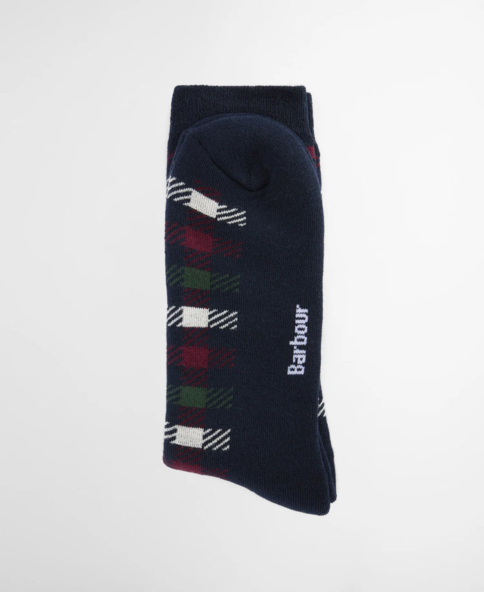 BARBOUR Barney Boot Sock Navy/Red/Green