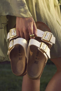 BIRKENSTOCK Sydney Cushion Buckle Pearl White