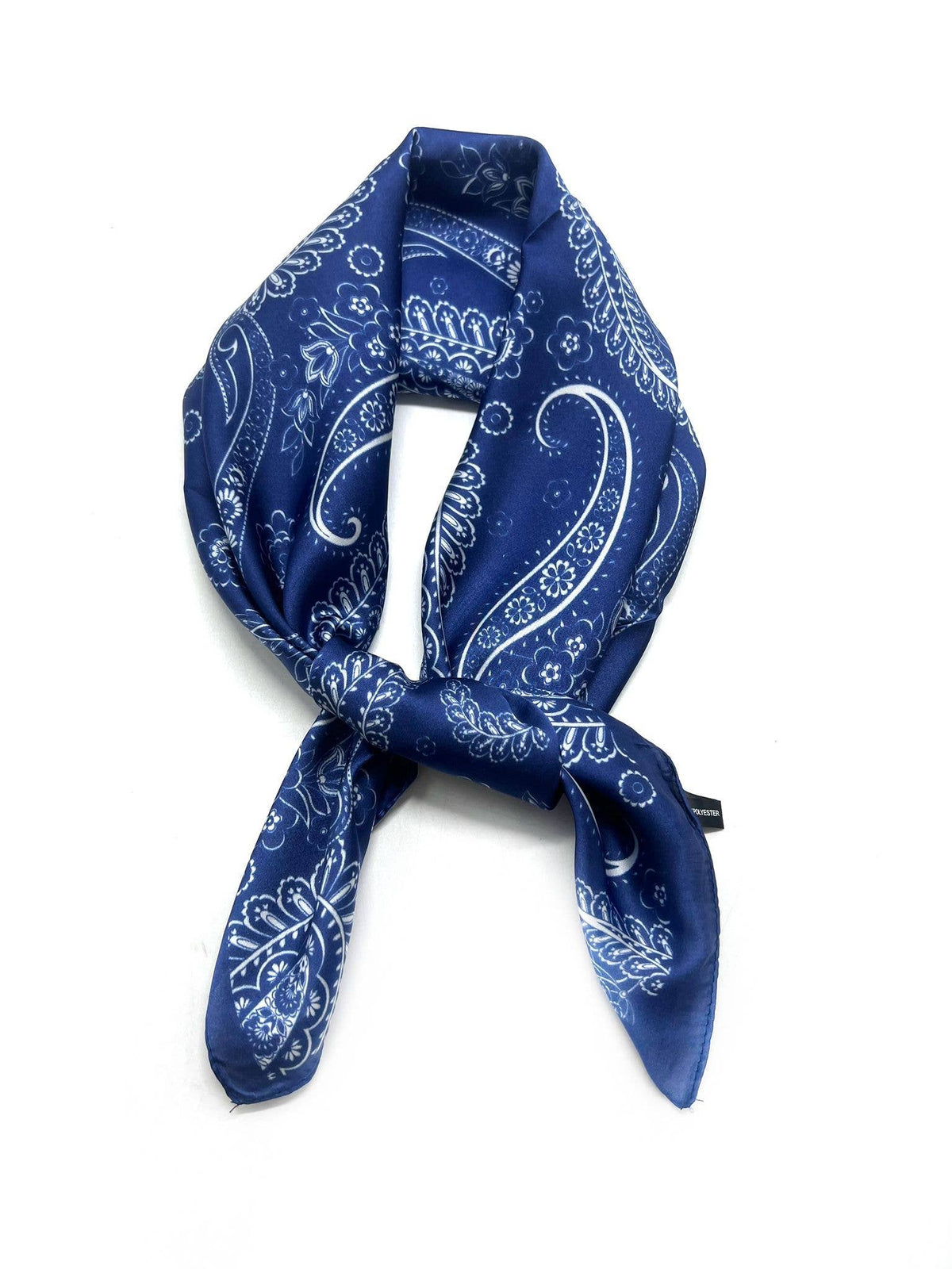 D2026-34 Silk-touch scarf 70x70 bandana print: White