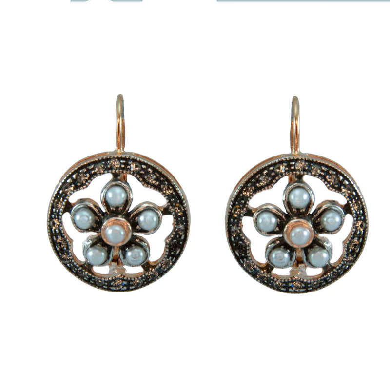 SIMPLY ITALIAN Crystal & Pearl Daisy Earrings