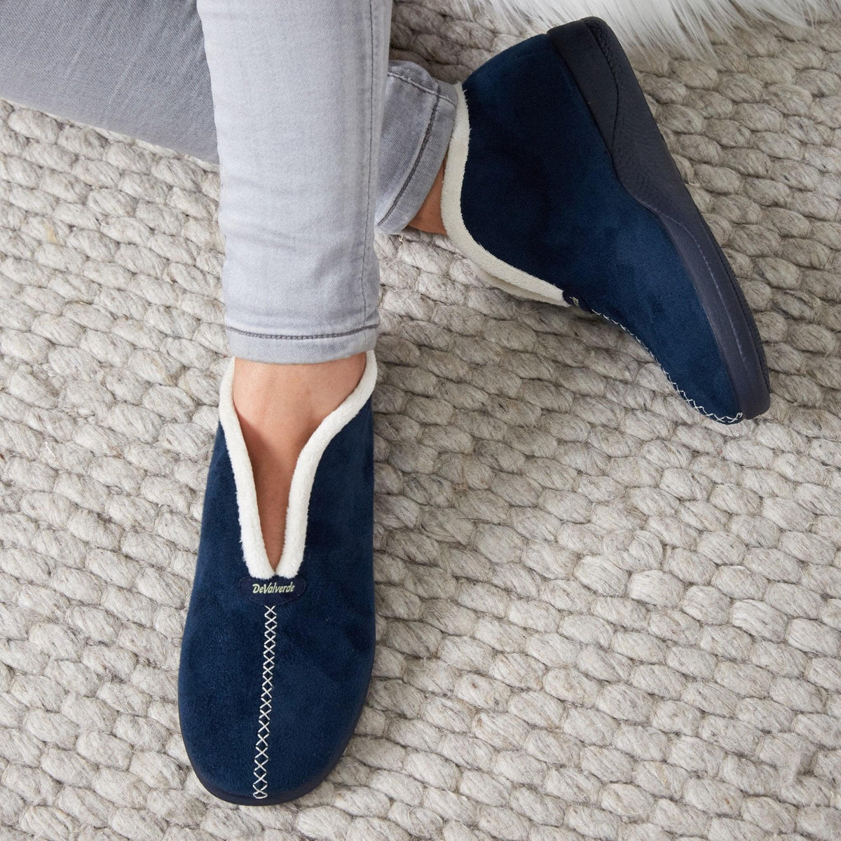European Footwear Devalverde Comfort Slippers DE VALVERDE Cuddles Navy