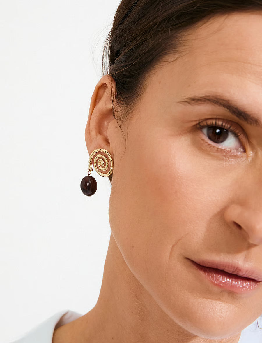 PILGRIM STILL Earrings Gold/Brown