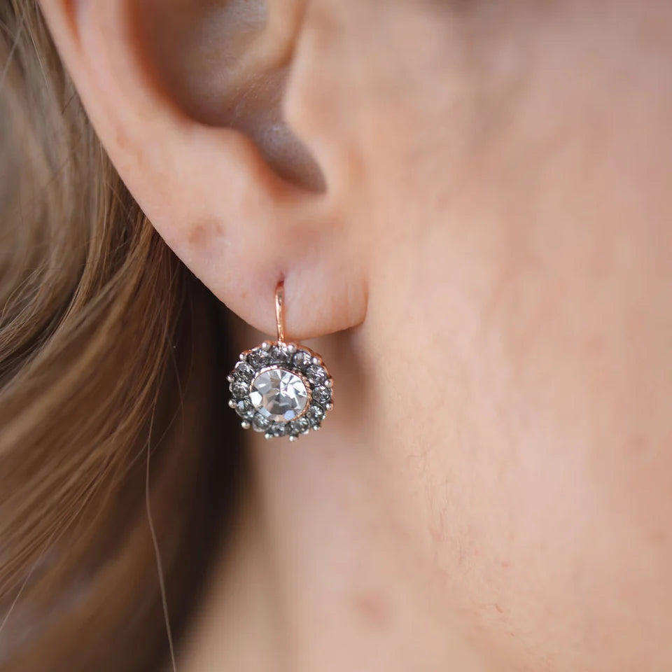 SIMPLY ITALIAN Crystal Round Earrings