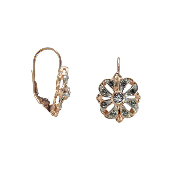 SIMPLY ITALIAN Fume Crystal Filigree Bow Earrings