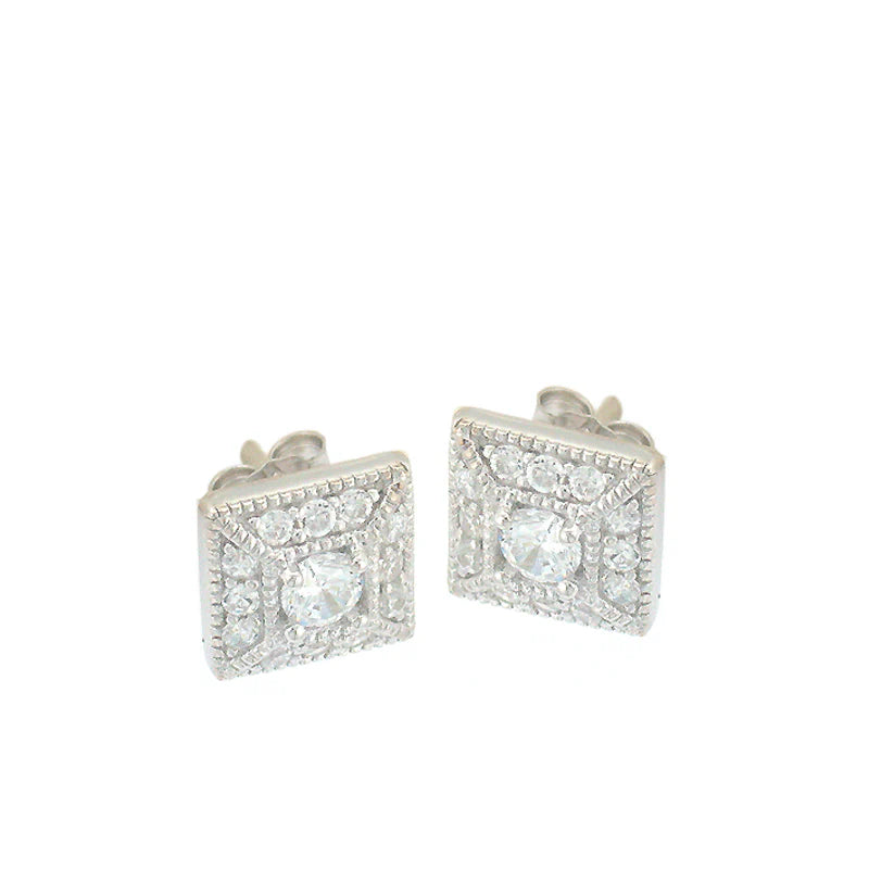 SIMPLY ITALIAN Decor Square Stud Earrings