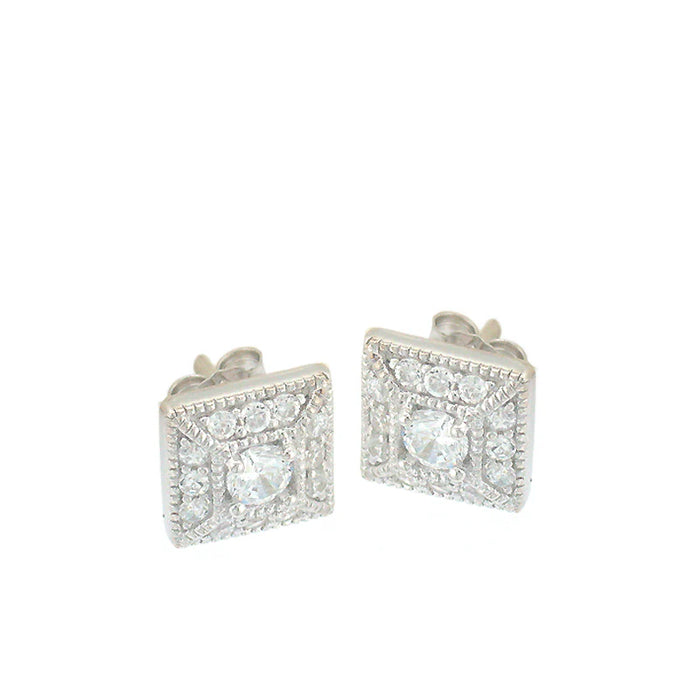 SIMPLY ITALIAN Decor Square Stud Earrings