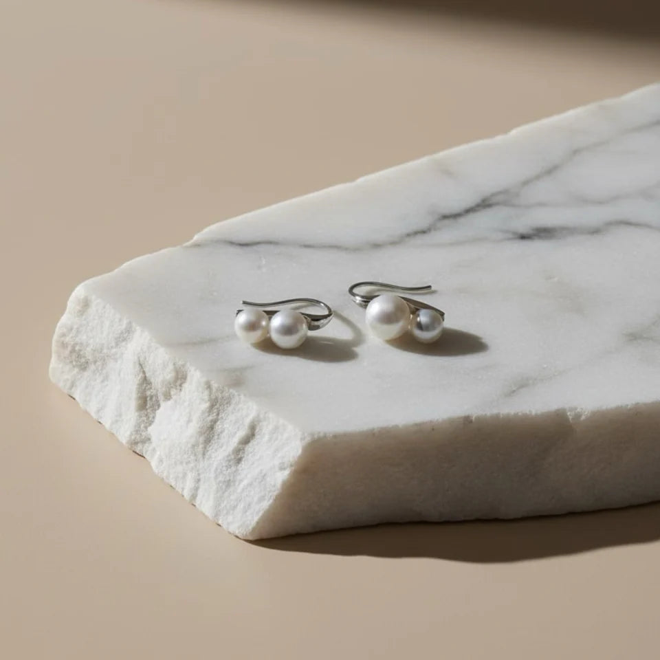 SIMPLY ITALIAN Double Pearl Earrings