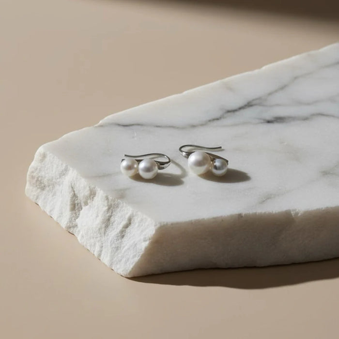 SIMPLY ITALIAN Double Pearl Earrings