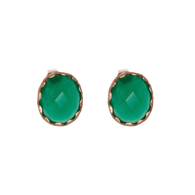 SIMPLY ITALIAN Green Gemstone Studs