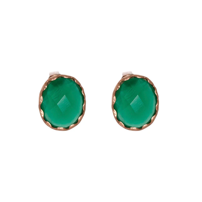 SIMPLY ITALIAN Green Gemstone Studs