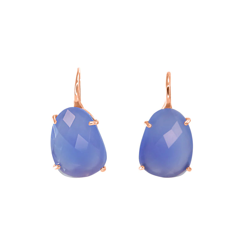 SIMPLY ITALIAN Blue Oval Crystal Earrings