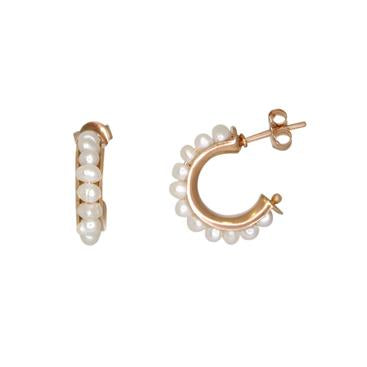 SIMPLY ITALIAN Pearl Hoop Earrings