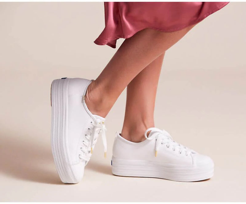 KEDS TRIPLE UP WHITE LEATHER