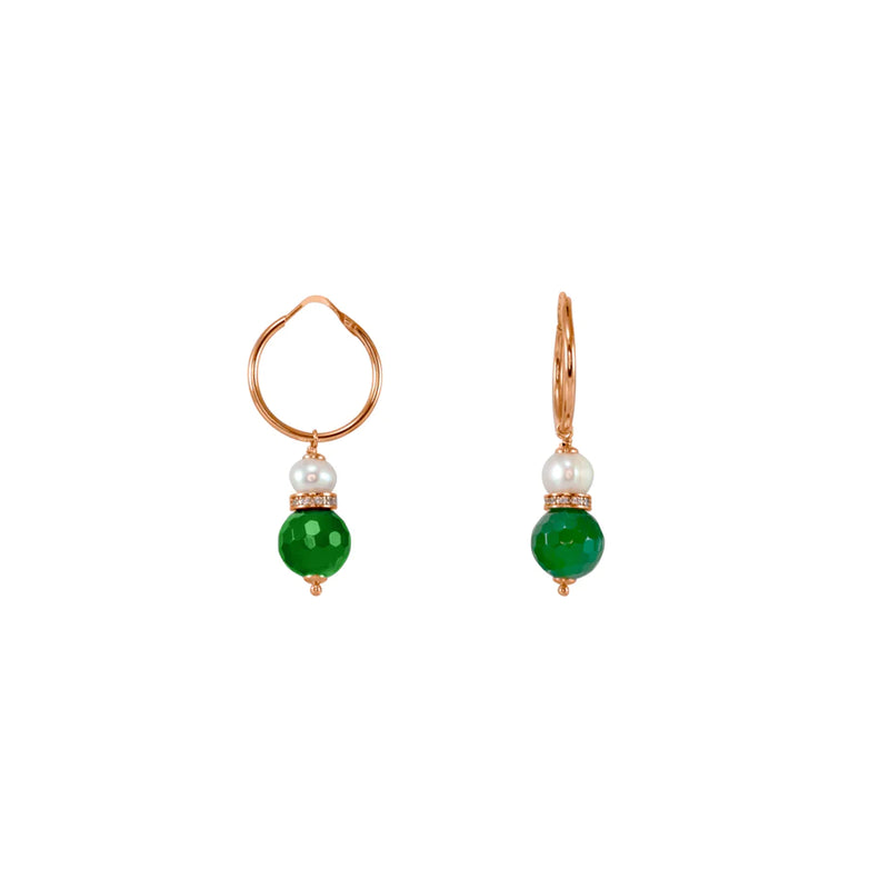 SIMPLY ITALIAN Green Hoop Earrings