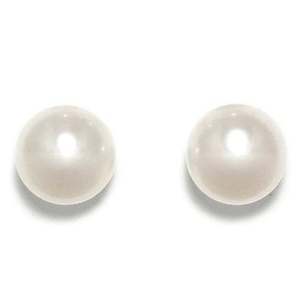 SIMPLY ITALIAN White Pearl Stud Earrings Large